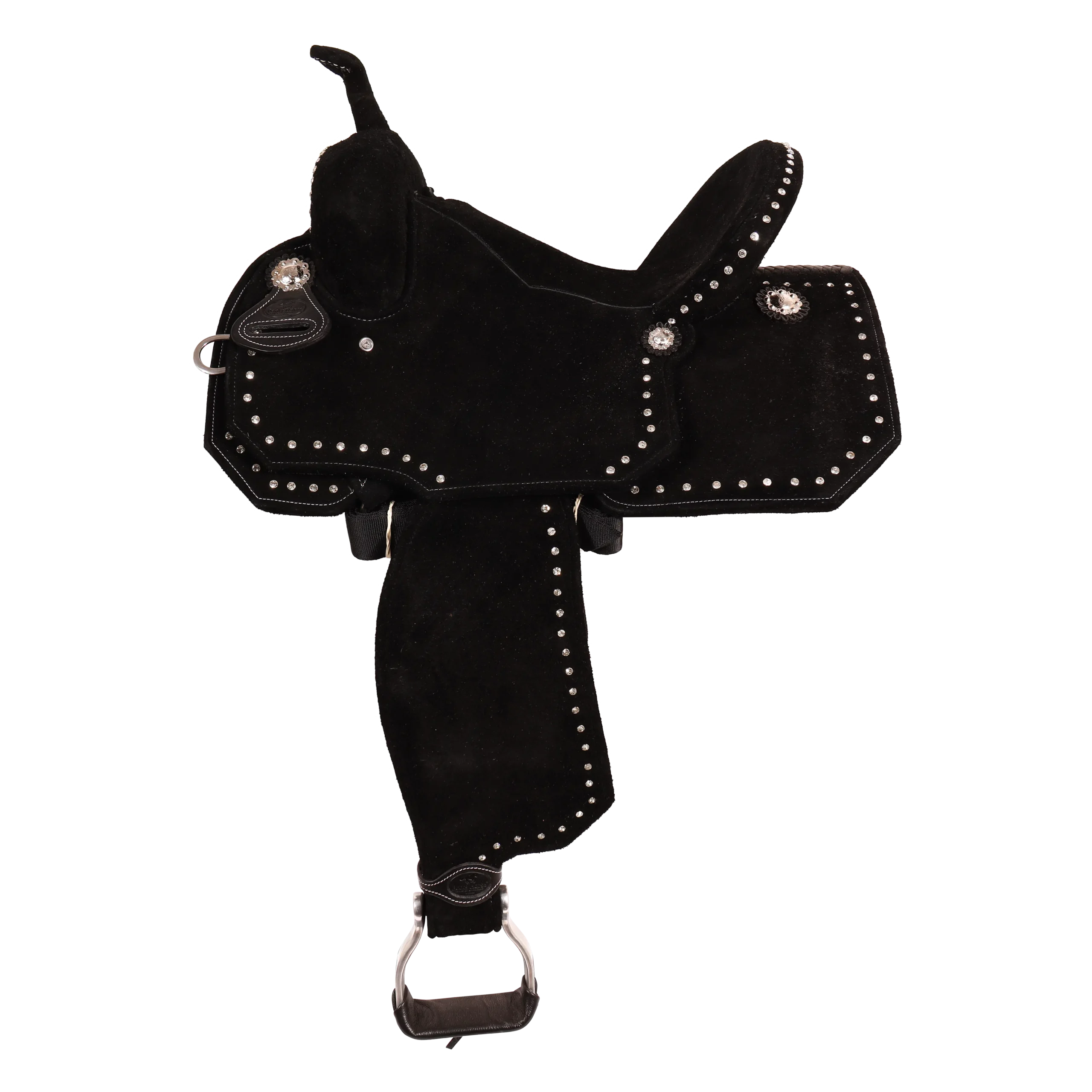 Sela Tambor Neoprene Preta Strass Simples